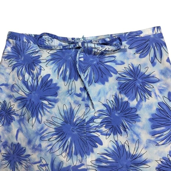 Vintage Y2K 2000s Deadstock Blue and White Floral Knee Length Tie Waist Size 0 - Picture 3 of 5